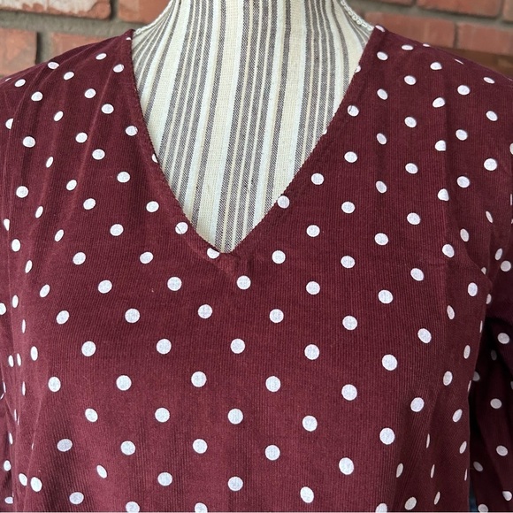 NWT Jacqueline de Yong Zurich Long Sleeve Corduroy Dress Sassafras Polka Dots 6 - Picture 3 of 10